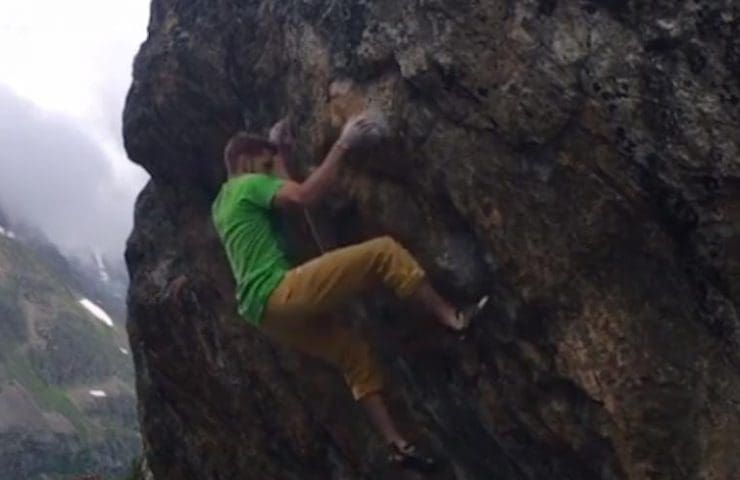Beni Blaser climbs Red Snapper at Sustenpass