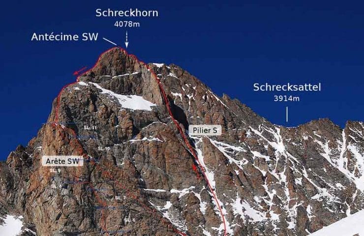 Nuevo tour alpino en el Schreckhorn: alegría