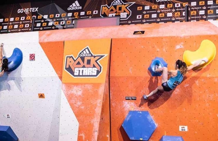 Miho Nonaka and Jernej Kruder win the bouldering competition Adidas Rockstars 2018