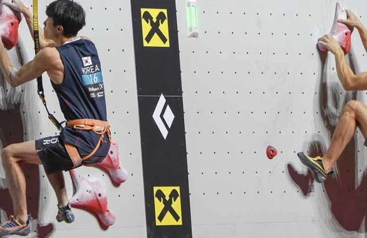 Reza Alipour and Aleksandra Rudzinska are world speed climbing champions