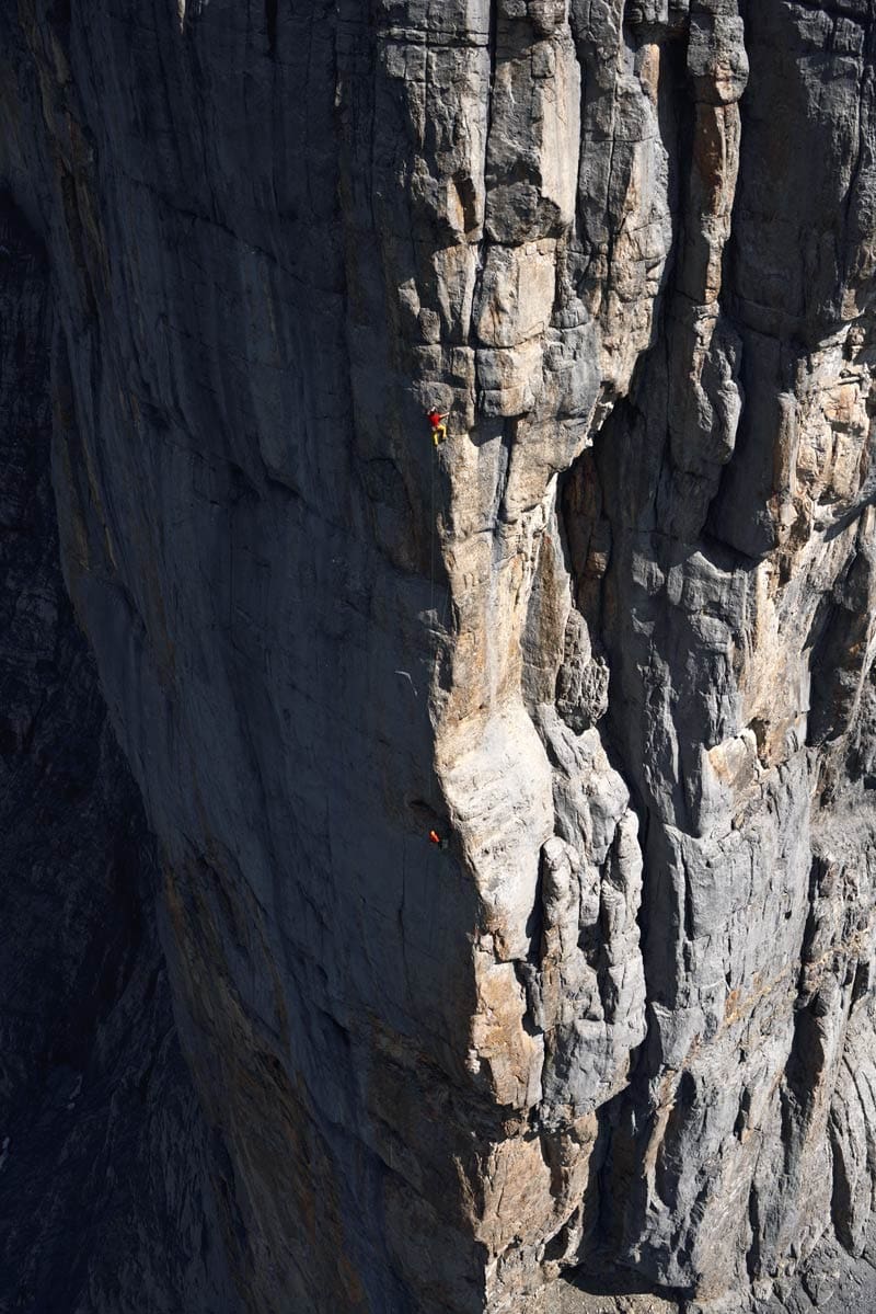 The route Airplane Mode in the most famous north face of the world (picture Robert Bösch)