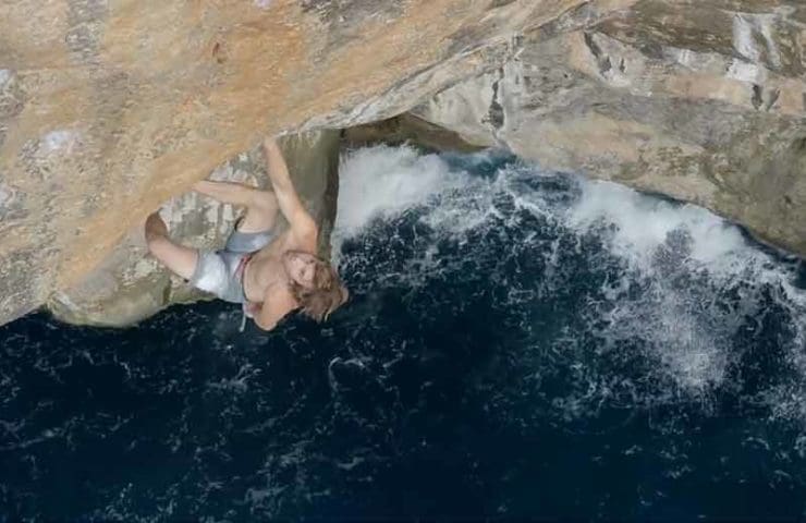 Big Fish: Chris Sharma commits a difficult deep water soloing route