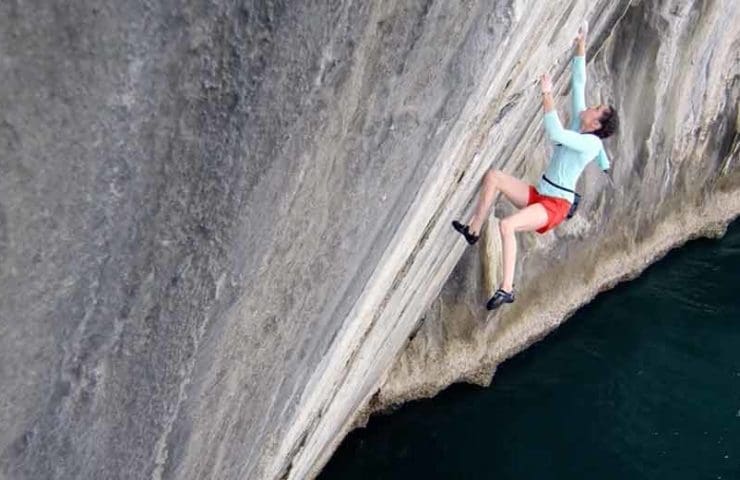 Deep water soloing on 3 rock formations