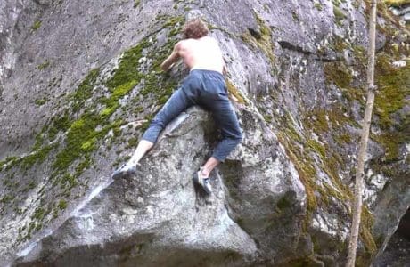 Even professionals sometimes tremble when they exit bouldering