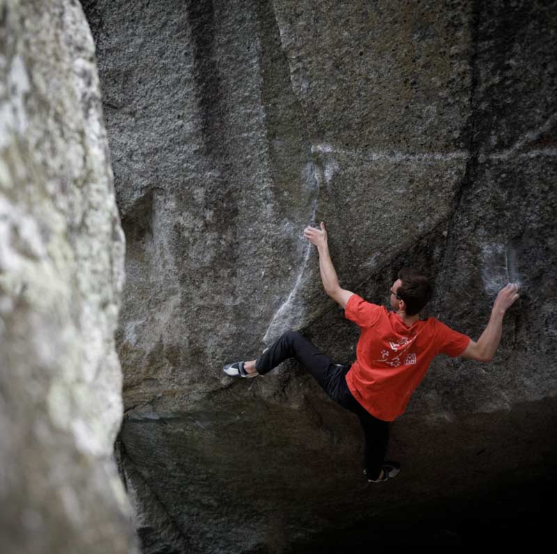 William Bosi during the flash ascent of Dulcifer Sit in the Schöllenen Gorge. (Image Jake Thompson)