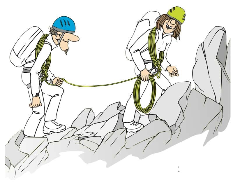 Rope transport. (Picture mountaineering)