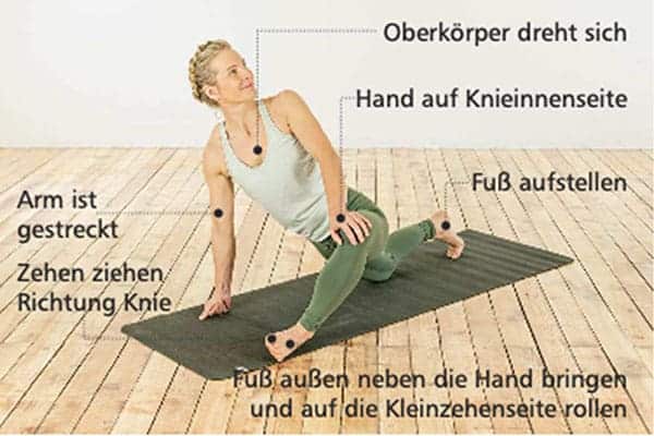 Yoga para escaladores flexor de cadera estiramiento apertura lateral