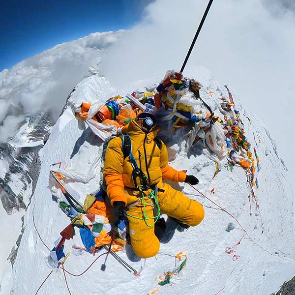 David Goettler Everest summit fisheye view