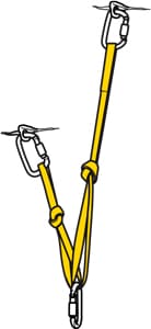 Multi-rope climbing_stand-without-knots-at-the-central-point_knotted on both sides