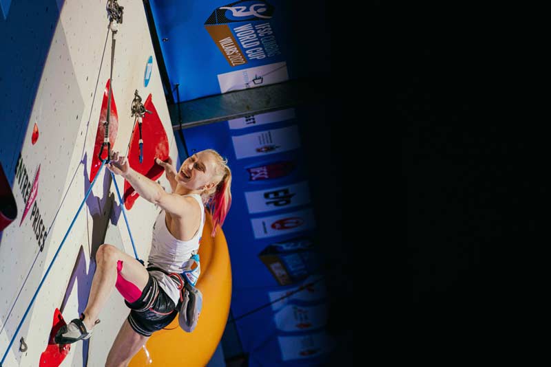 Janja Garnbret gewann in Villars zum 34. Mal Gold. (Bild: Lena Drapella/IFSC)