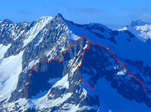 The route of the Salbitschijen winter trilogy. Image: Maurizio Folini