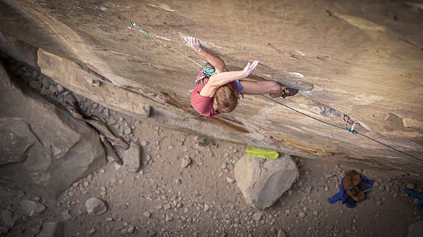 Seb Berthe is the first climber to flash the Trad classic Le Voyage in Annot. Image: Robbie Phillips