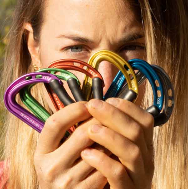 The Petzl Spirit carabiners are now available in six colors. (Image Lafouche)