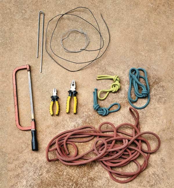 Das brauchst du für deine selbstgemachte Seilhalterungsringe. Bild: Simon Messner | Bergundsteigen