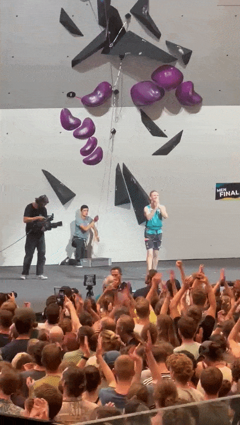 Jakob Schubert wins the combined Bouldering & Lead format as well as a coveted ticket for the 2024 Olympics in Paris