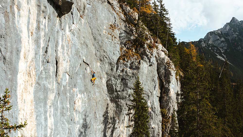 The southern exposure makes the area the perfect fall climbing area.