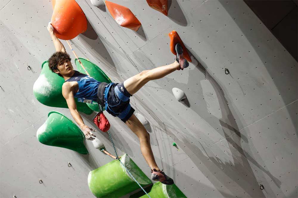 High-flyer Sorato Anraku also won gold in Wujiang and became the first athlete ever to win the overall World Cup in bouldering and lead in his men's debut. Image: Dimitris Tosidis.