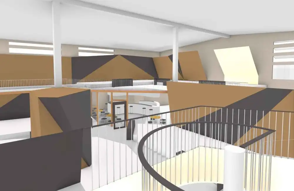 Visualisierung der geplanten Boulderhalle Langenthal. Bild: manola GmbH