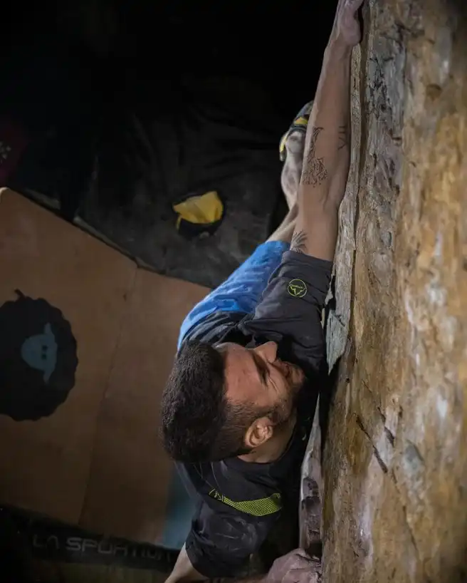 Elias Iagnemma bei der Erstbegehung von Afrodite
