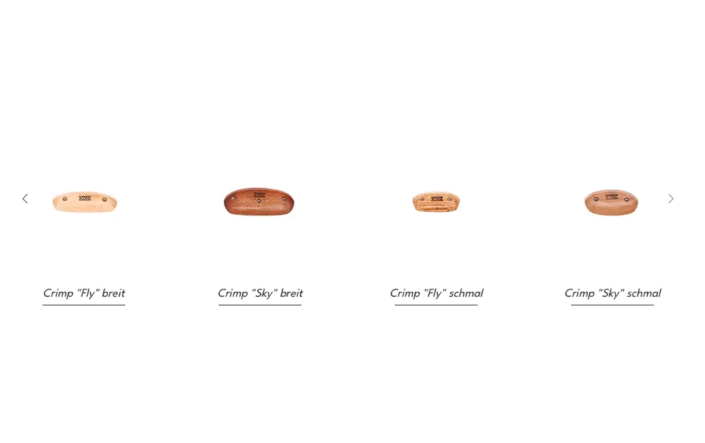 Vier der 5 Crimps von Megos&Woods | Bild: Tanja Schmitt