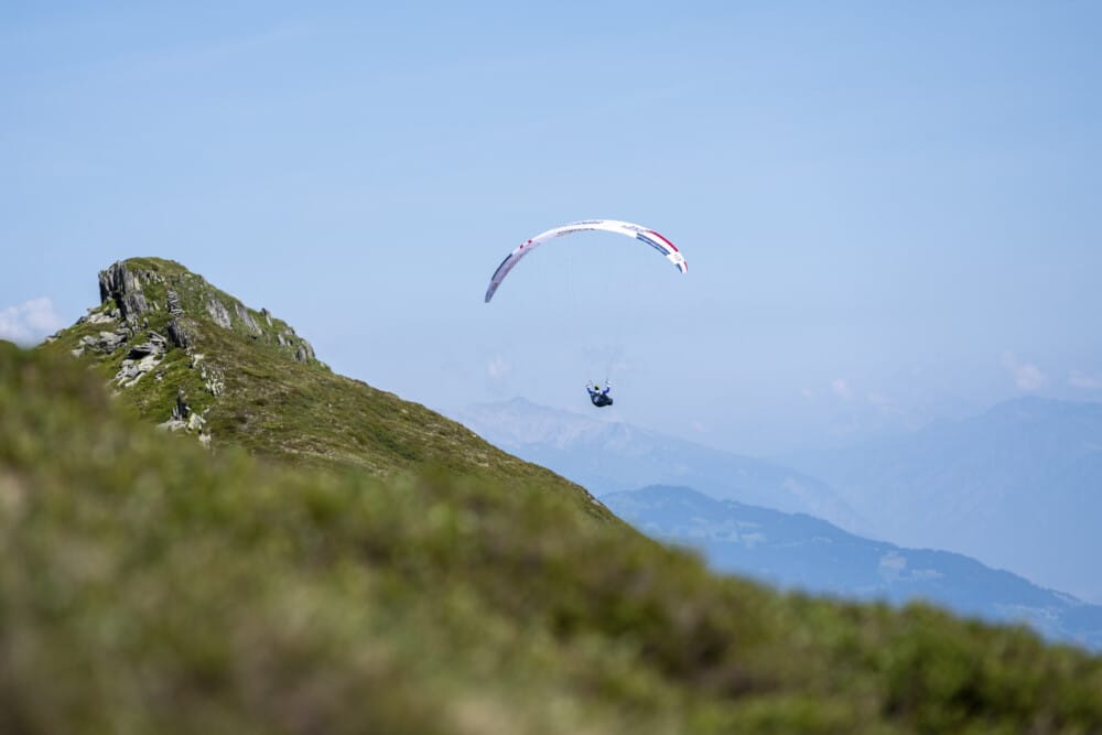 AUT3 performs during Red Bull X-Alps in Disentis, Switzerland on June 18, 2025.
